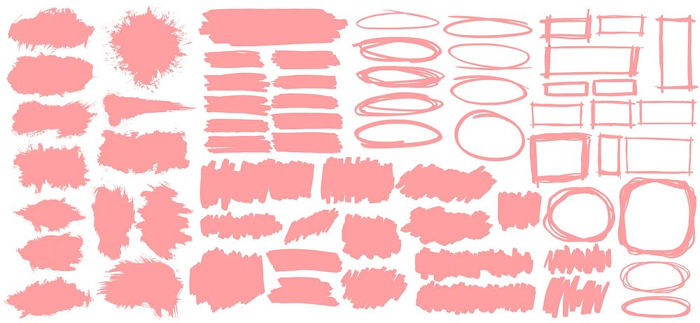 Collection of pastel pink banners illustration