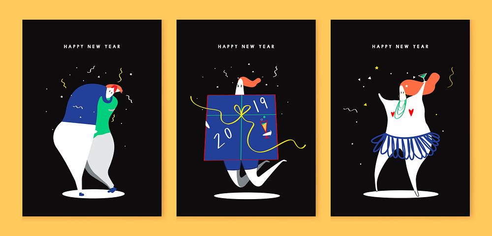 Character illustration of New Year themed