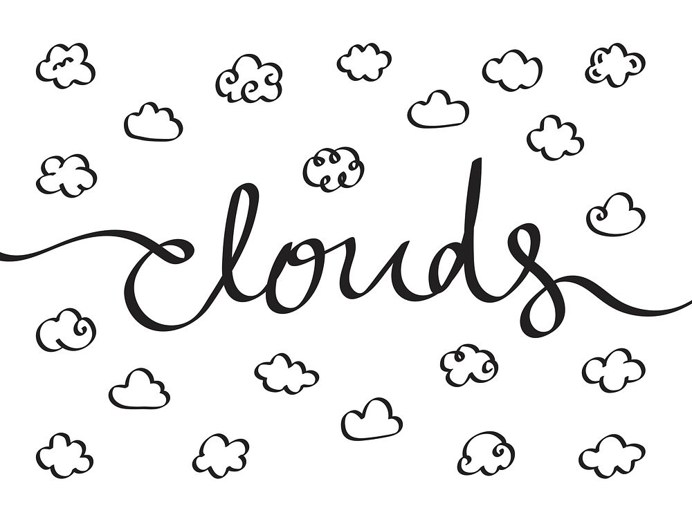 Collection of cloud icons illustration