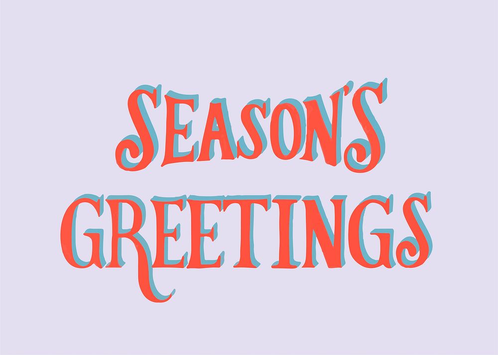 Seasons Greetings typography illustration