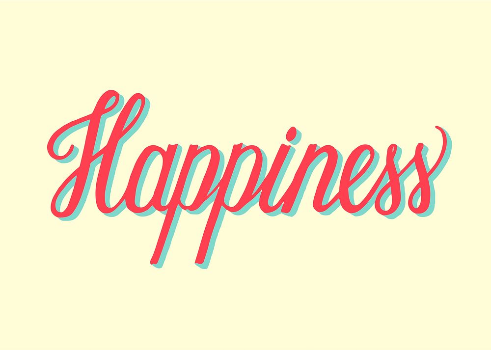 Handwritten style of Happiness typography