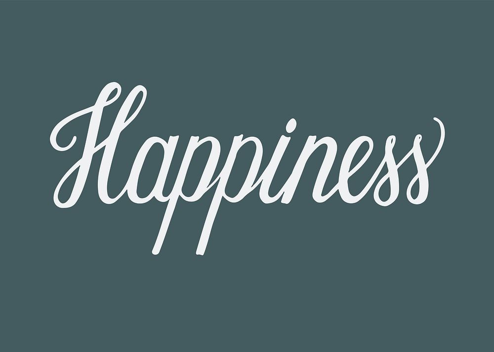 Handwritten style of Happiness typography