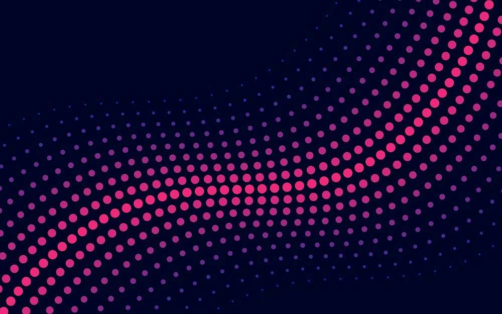 Pink wave halftone background vector