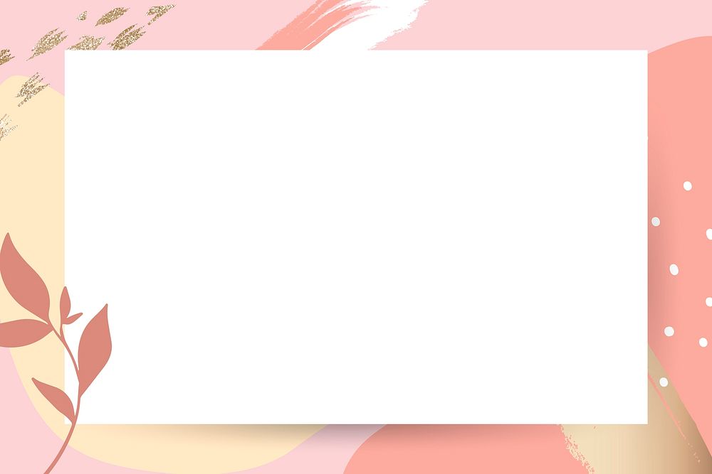 Pastel pink Memphis frame with white background