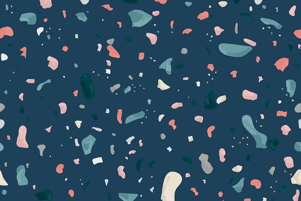 Terrazzo abstract pattern background psd on blue background