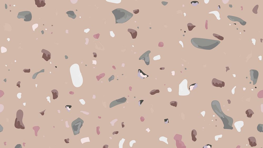 Terrazzo seamless pattern background vector in brown
