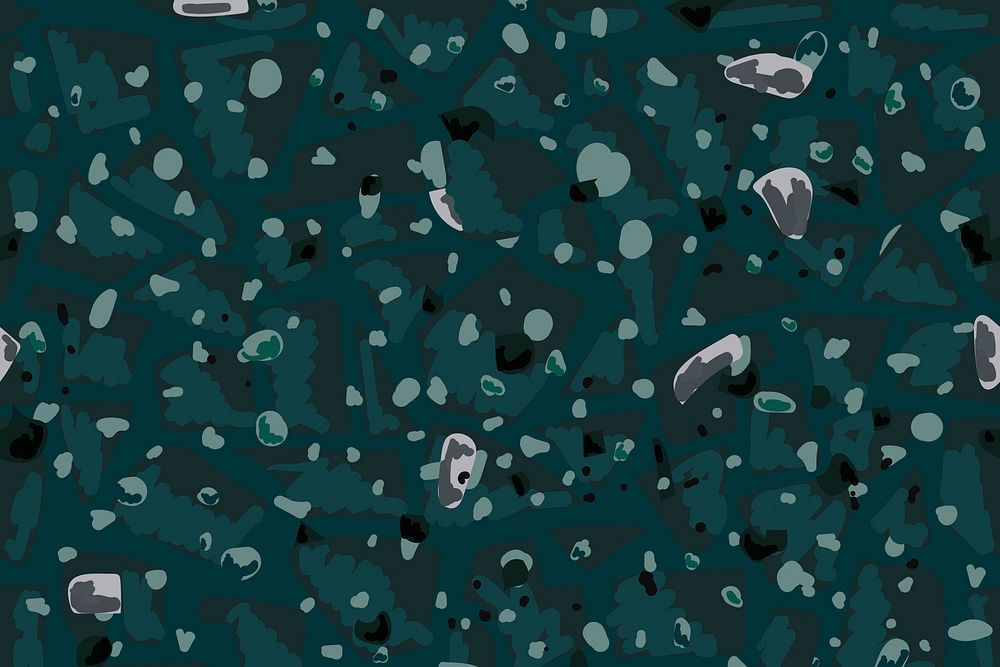 Terrazzo abstract pattern background psd on emerald green background