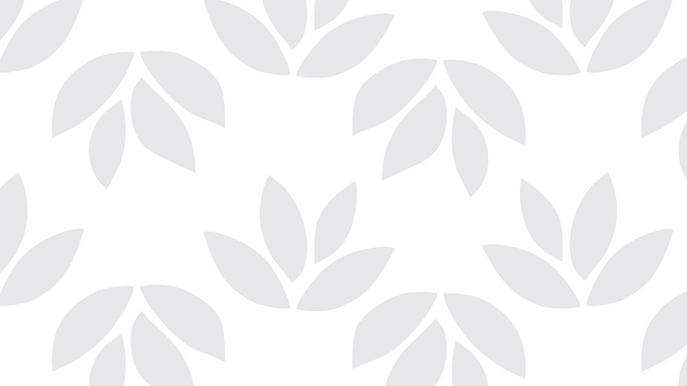 Light gray seamless leaf patterned background vector
