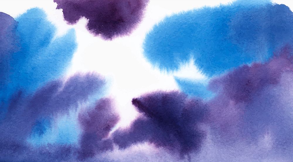 Abstract blue and purple watercolor stain texture