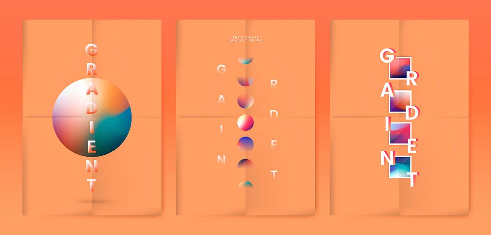 Colorful gradient trend poster vector