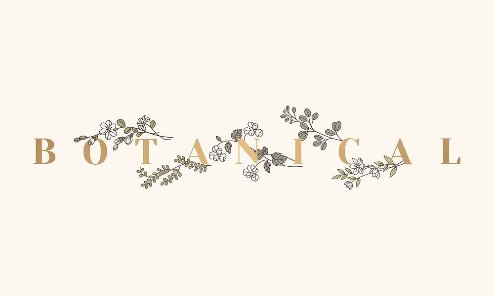 Botanical text with floral design vector
