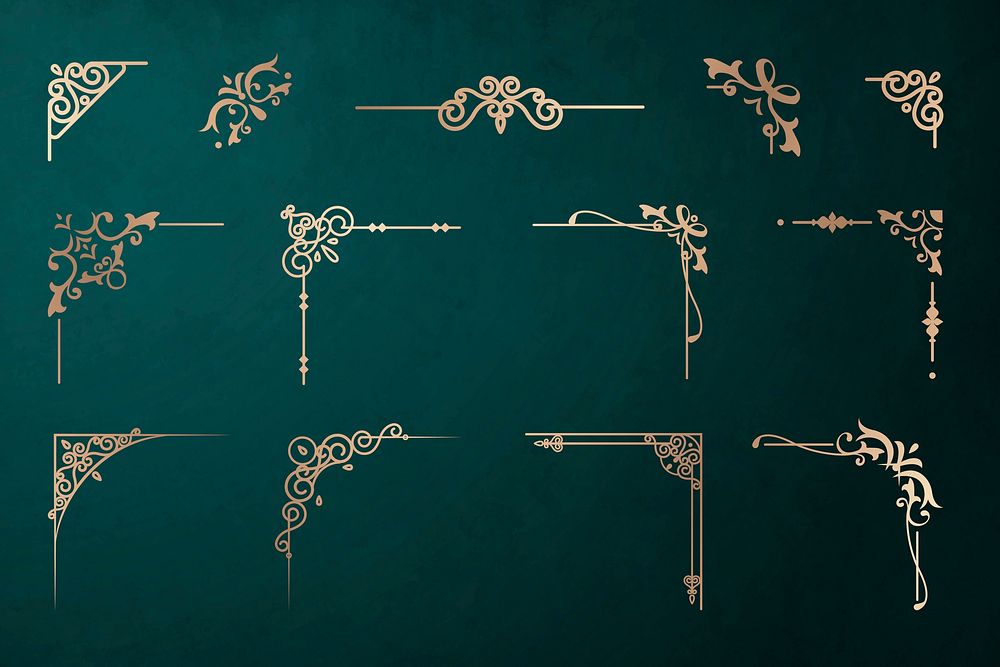 Vintage border design element vector set