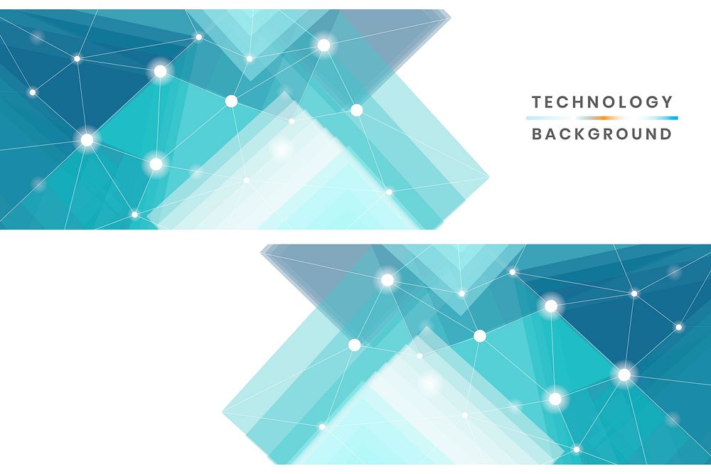 Blue and white technology banners vector collection