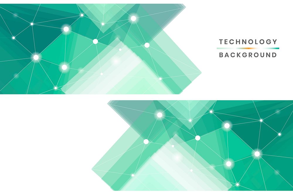 Green and white technology banners vector collection