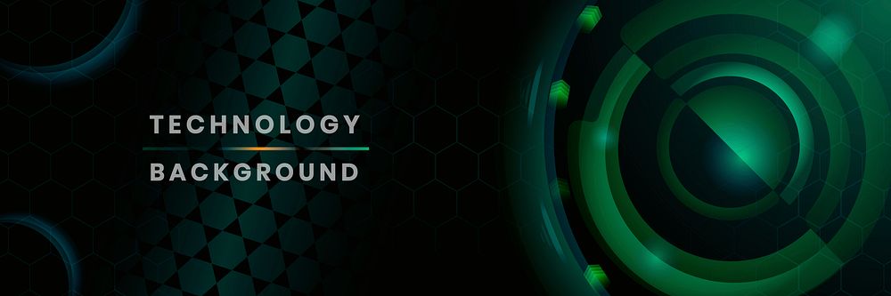 Green futuristic technology background vector