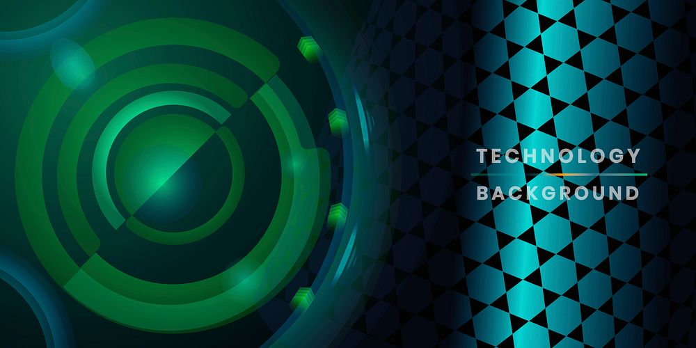 Green futuristic technology background vector