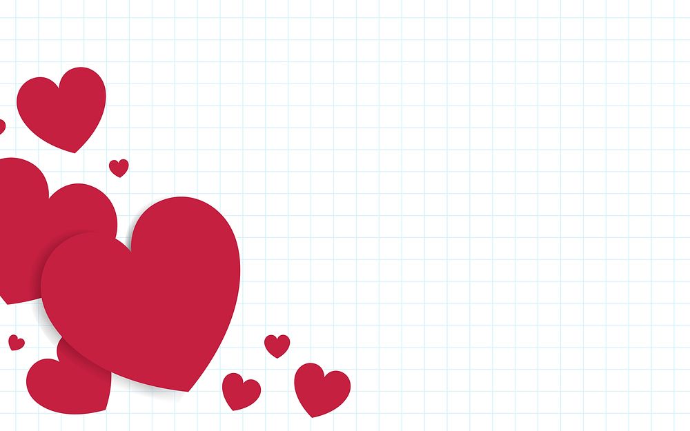 Red hearts background design vector