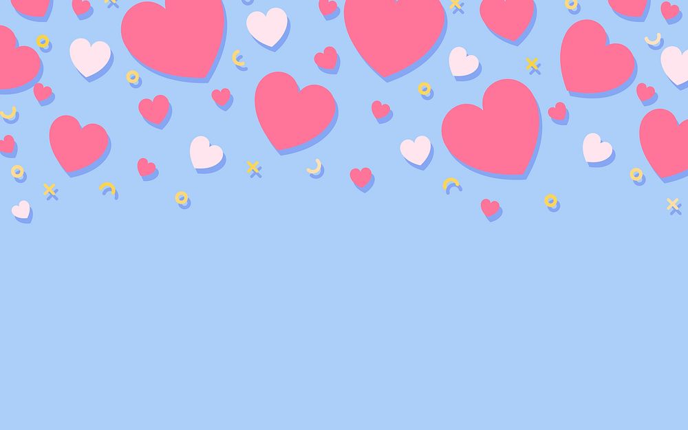 Pastel hearts background design vector