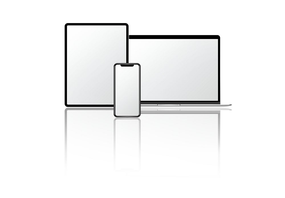 Blank digital device screen mockups