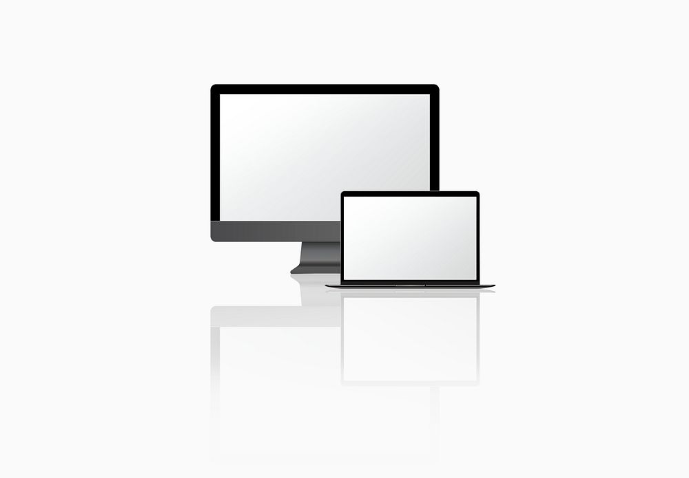 Blank computer screen mockups illustration Free PSD Mockup rawpixel
