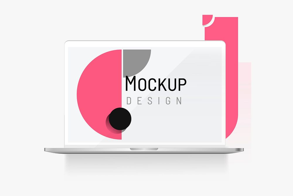 Abstract design on a laptop screen mockup
