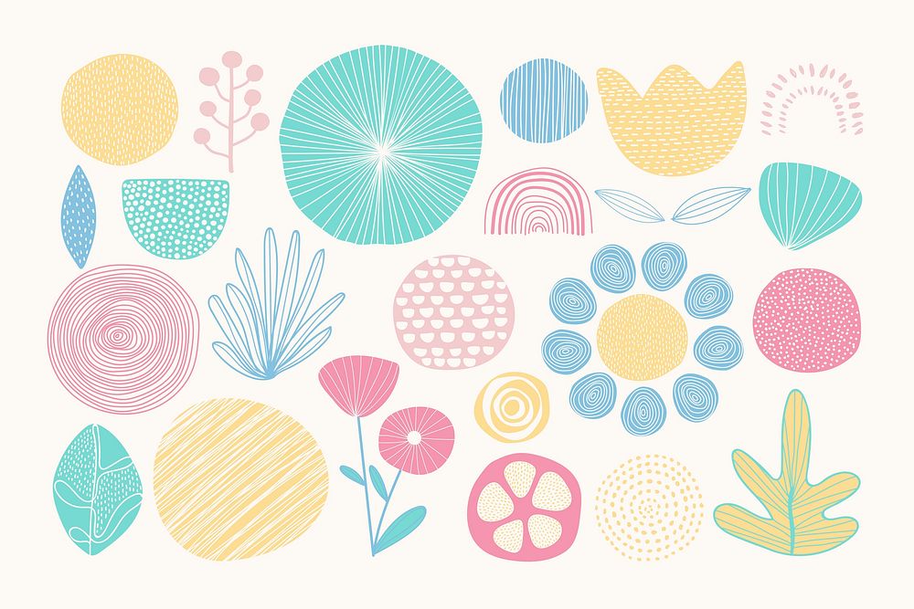 Natural patterned doodle background vector