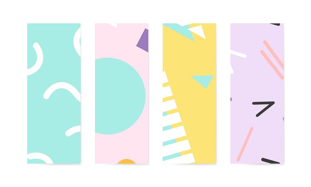 Colorful geometric memphis style banner