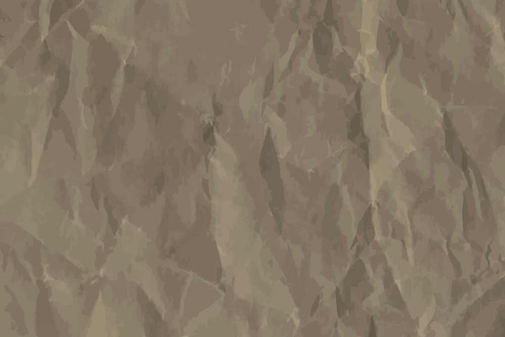 Brown crumpled paper textured background vector