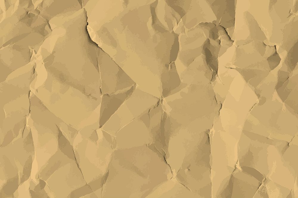 Brown crumpled paper textured background vector