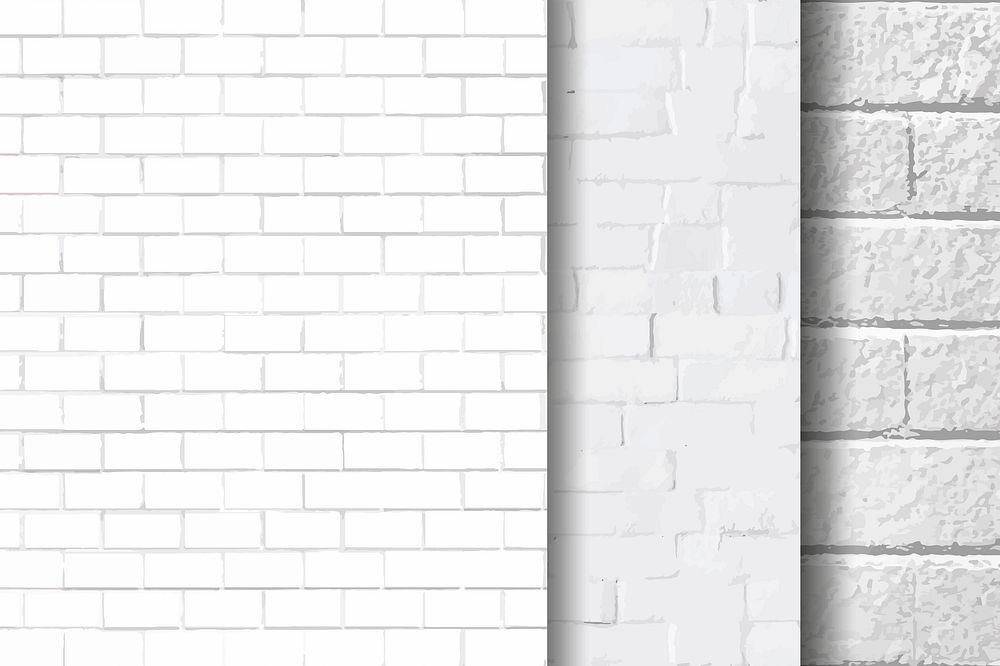 White brick textured background vectors collection