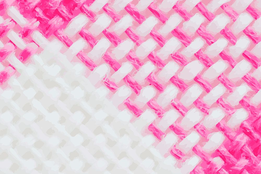 White and pink woolen textured vector background