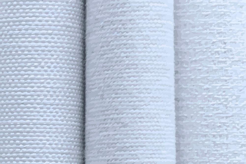 White cotton textured rolls vector background