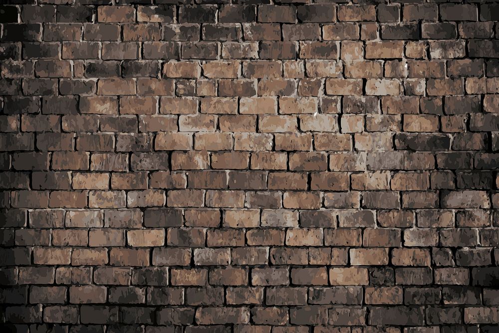 Dark brown brick textured background vector