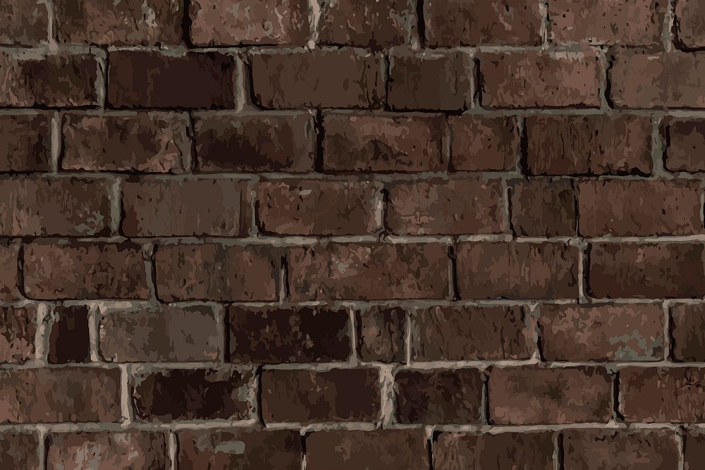 Dark brown brick textured background vector