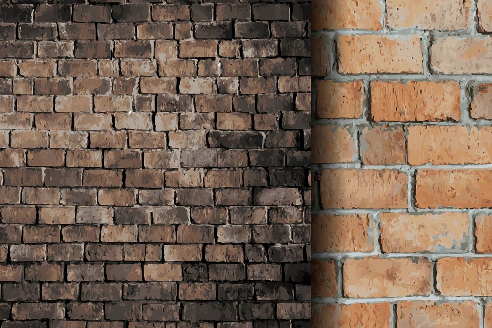 Brick textured background vectors collection