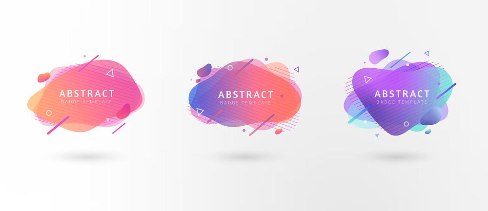 Colorful abstract oval badge vectors collection