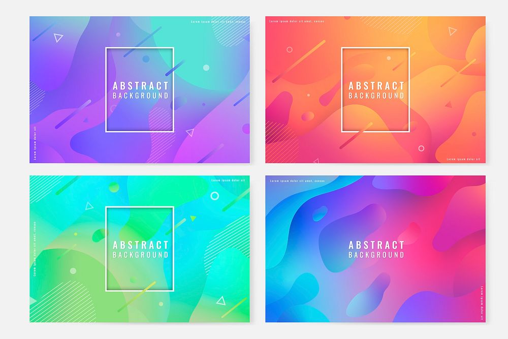 Colorful abstract seamless patterned background vector set