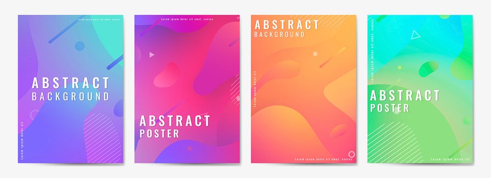 Abstract colorful poster vectors collection