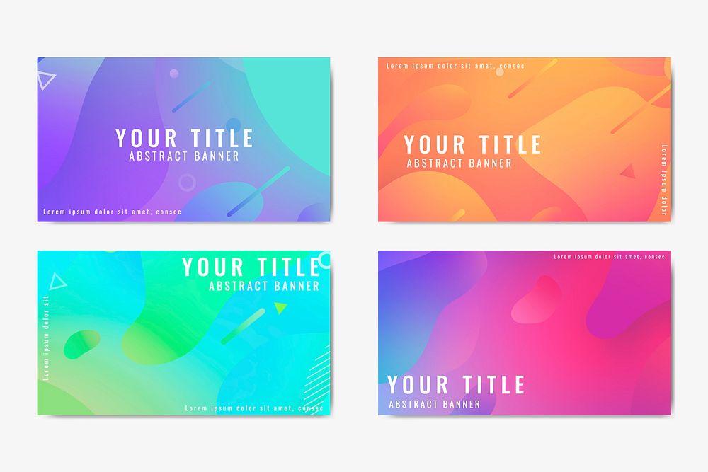 Colorful abstract banner vectors collection