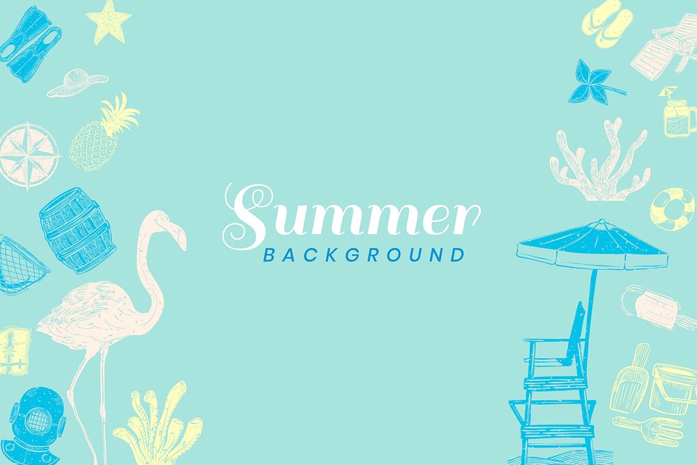 Summer themed border background vector