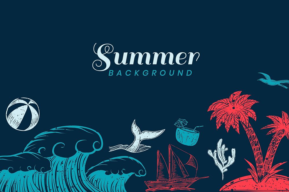 Summer themed border background vector