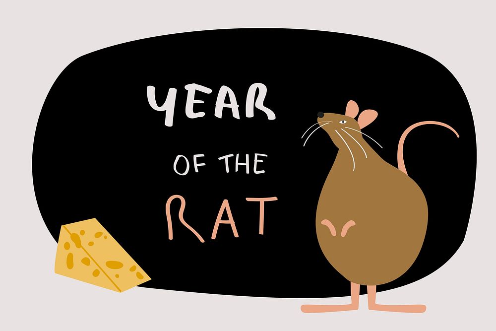Year of the rat vector
