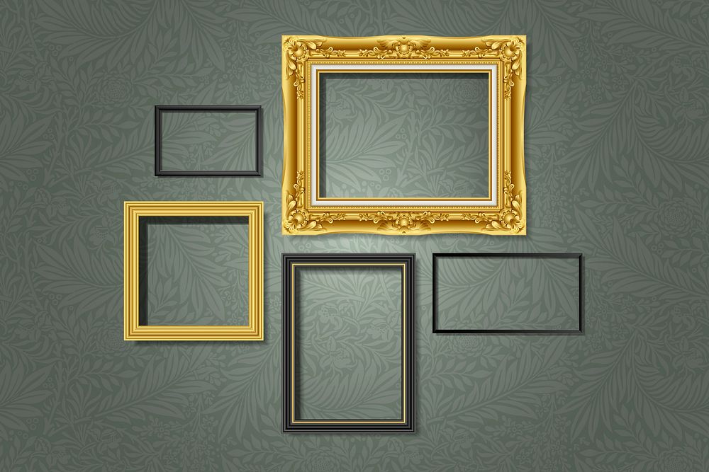 Luxurious frame mockups collection vector