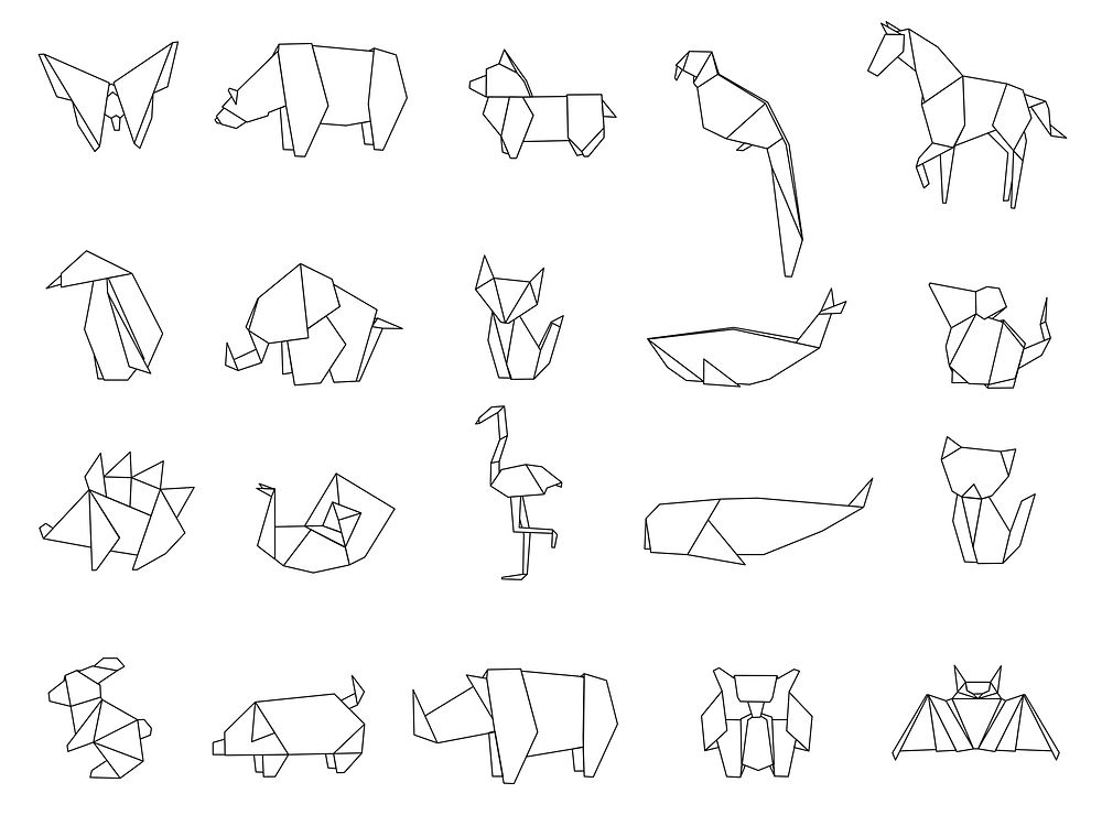 Animal origami vector