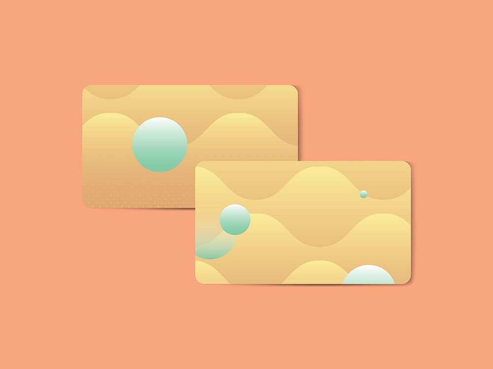 Yellow geometric abstract patterned business card template vector