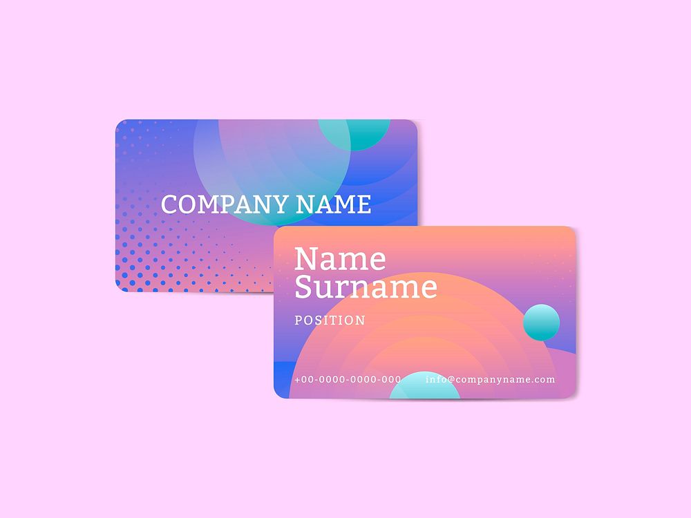Bluish geometric abstract patterned business card template vector