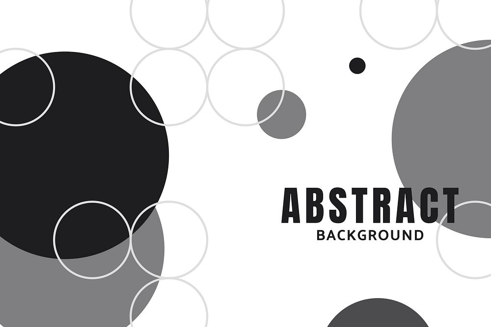Black and white circle geometric pattern background vector