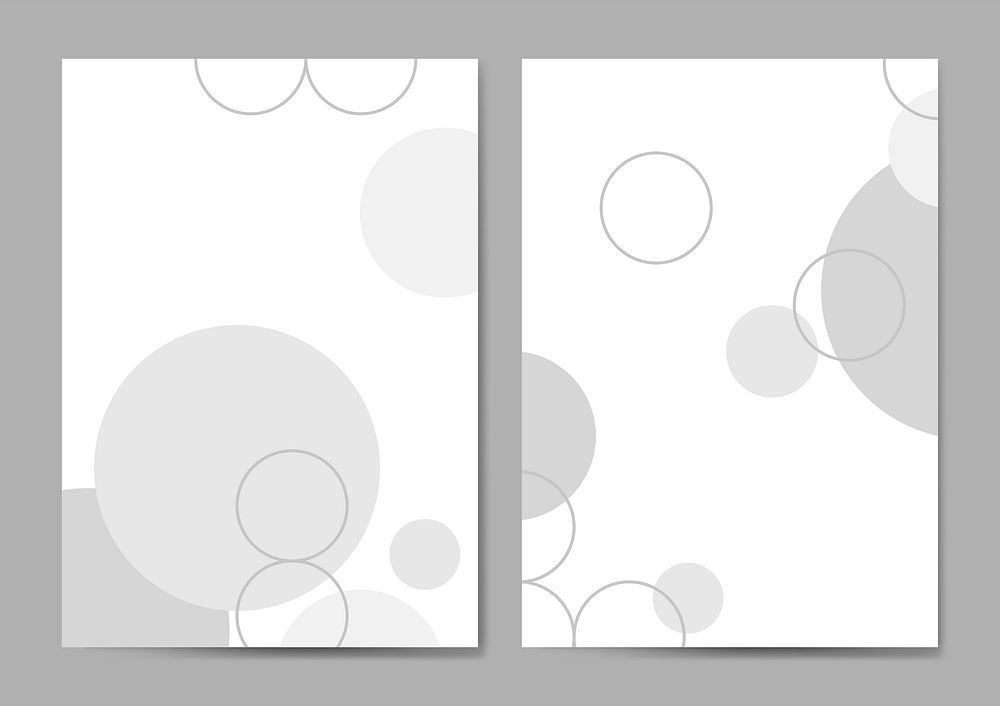Gray circle geometric pattern poster vectors set