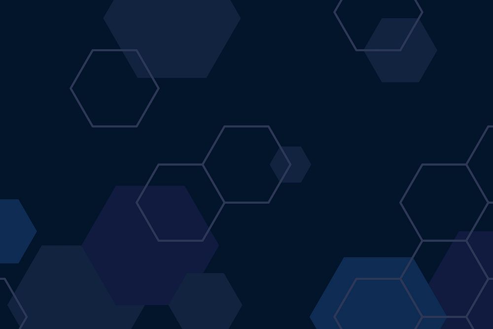 Blue hexagon geometric pattern background vector