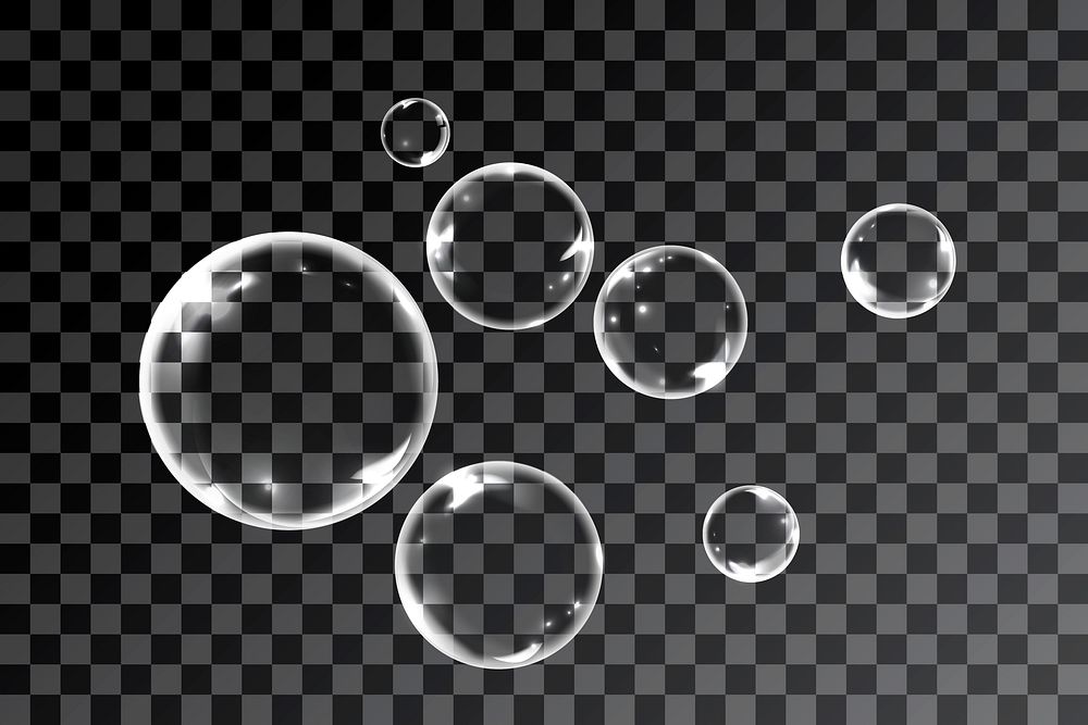 Soap bubbles on black background vector